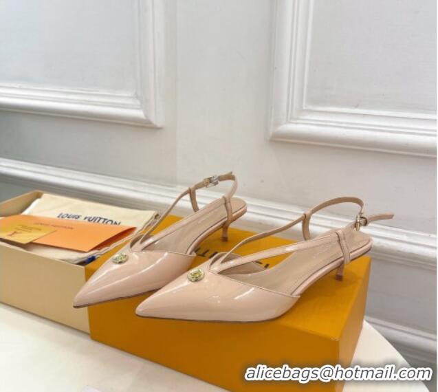 Purchase Louis Vuitton Stellar Slingback Pumps 4cm in Patent Leather Nude 127003