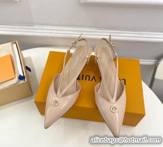 Purchase Louis Vuitton Stellar Slingback Pumps 4cm in Patent Leather Nude 127003