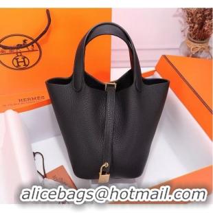 New Style Hermes Picotin Lock Bags Original togo Leather PL3388 Black Gold-Tone