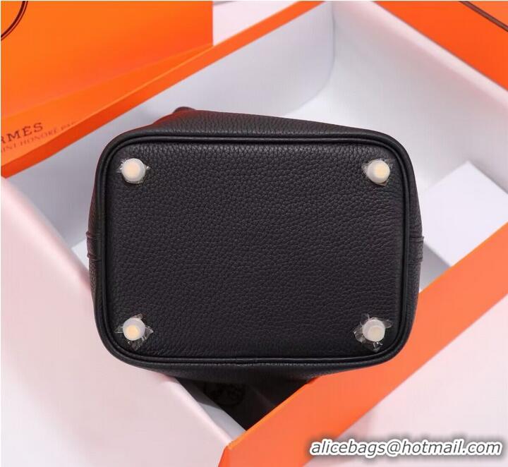 New Style Hermes Picotin Lock Bags Original togo Leather PL3388 Black Gold-Tone