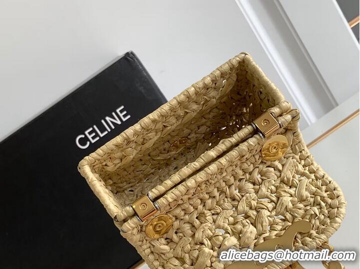 Super Quality CELINE Mini Chain Claude IN Raffia Plein Soleil Bag 10513