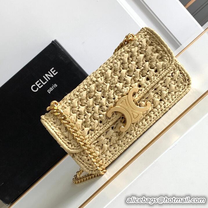 Top Quality CELINE Chain Claude IN Raffia Plein Soleil Bag 197993