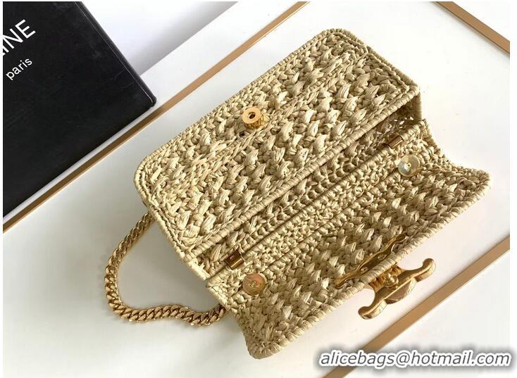 Top Quality CELINE Chain Claude IN Raffia Plein Soleil Bag 197993