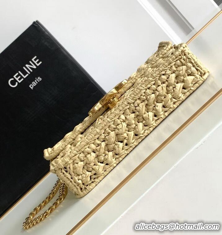 Top Quality CELINE Chain Claude IN Raffia Plein Soleil Bag 197993