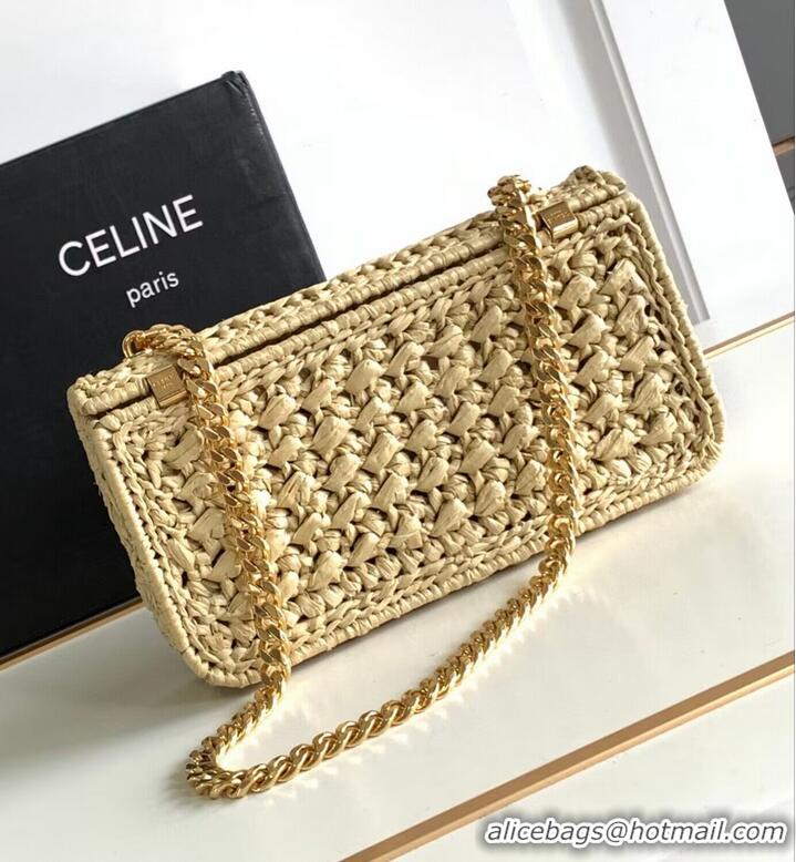 Top Quality CELINE Chain Claude IN Raffia Plein Soleil Bag 197993