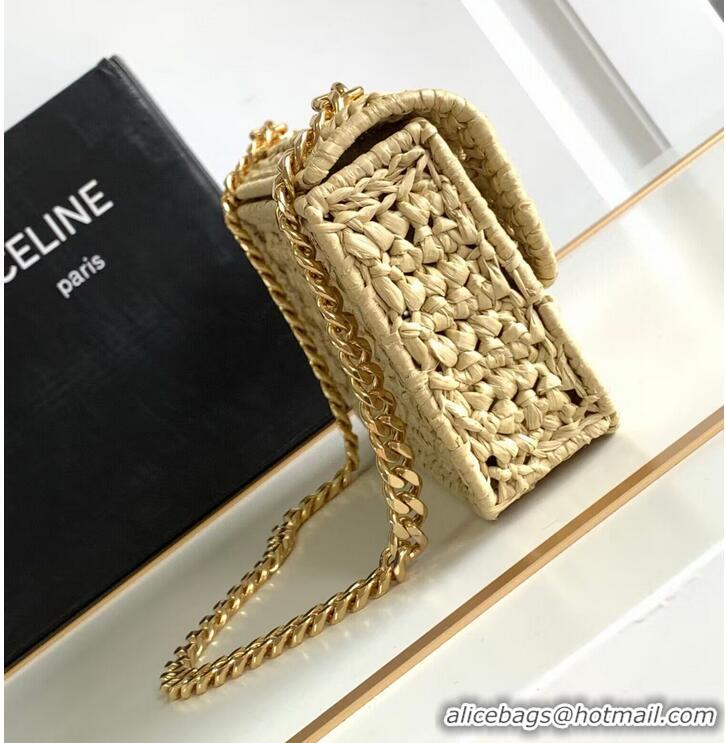 Top Quality CELINE Chain Claude IN Raffia Plein Soleil Bag 197993