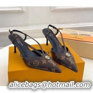 Sumptuous Louis Vuitton Stellar Slingback Pumps 7cm in Monogram Canvas 127007