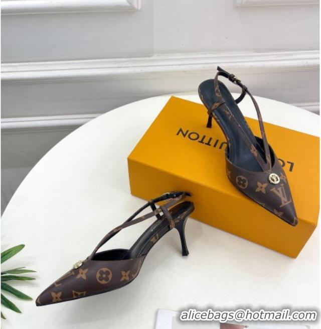 Sumptuous Louis Vuitton Stellar Slingback Pumps 7cm in Monogram Canvas 127007