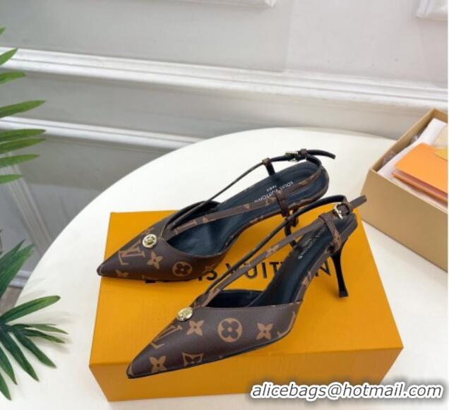 Sumptuous Louis Vuitton Stellar Slingback Pumps 7cm in Monogram Canvas 127007