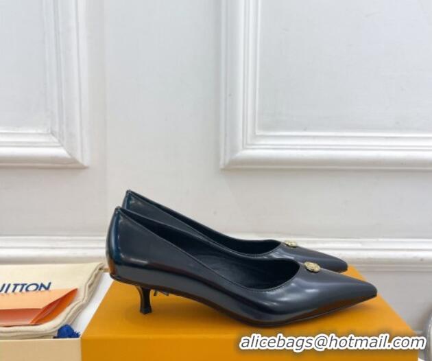 Best Product Louis Vuitton Stellar Pumps 4cm in Glazed Calf Leather Black 127013