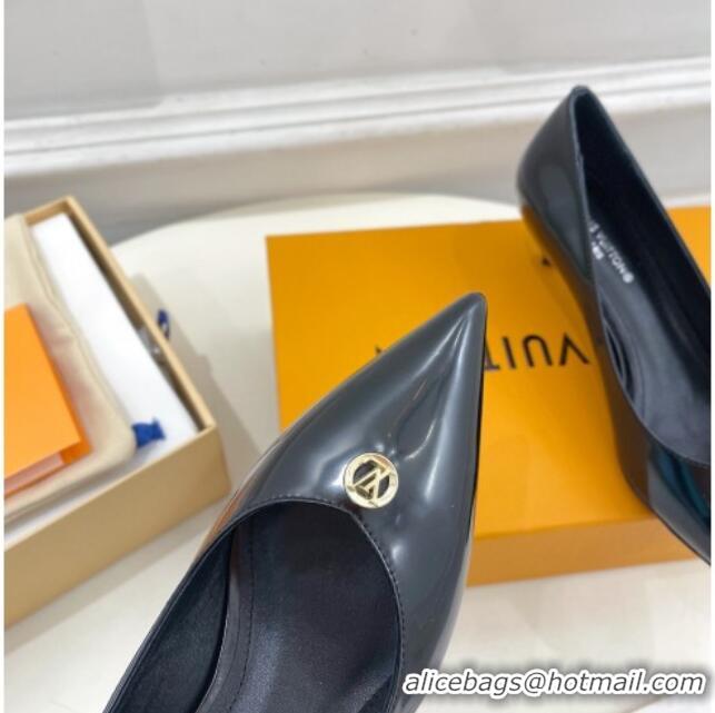 Best Product Louis Vuitton Stellar Pumps 4cm in Glazed Calf Leather Black 127013