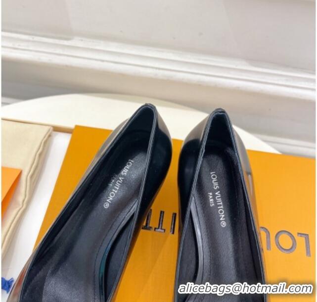 Best Product Louis Vuitton Stellar Pumps 4cm in Glazed Calf Leather Black 127013