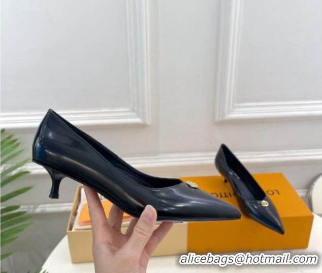 Best Product Louis Vuitton Stellar Pumps 4cm in Glazed Calf Leather Black 127013