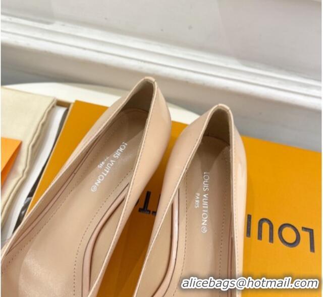 Pretty Style Louis Vuitton Stellar Pumps 4cm in Patent Calf Leather Nude 127014