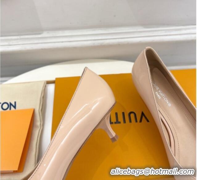 Pretty Style Louis Vuitton Stellar Pumps 4cm in Patent Calf Leather Nude 127014