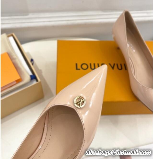 Pretty Style Louis Vuitton Stellar Pumps 4cm in Patent Calf Leather Nude 127014