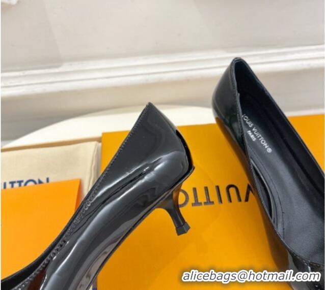 Good Looking Louis Vuitton Stellar Pumps 4cm in Patent Calf Leather Black 127016