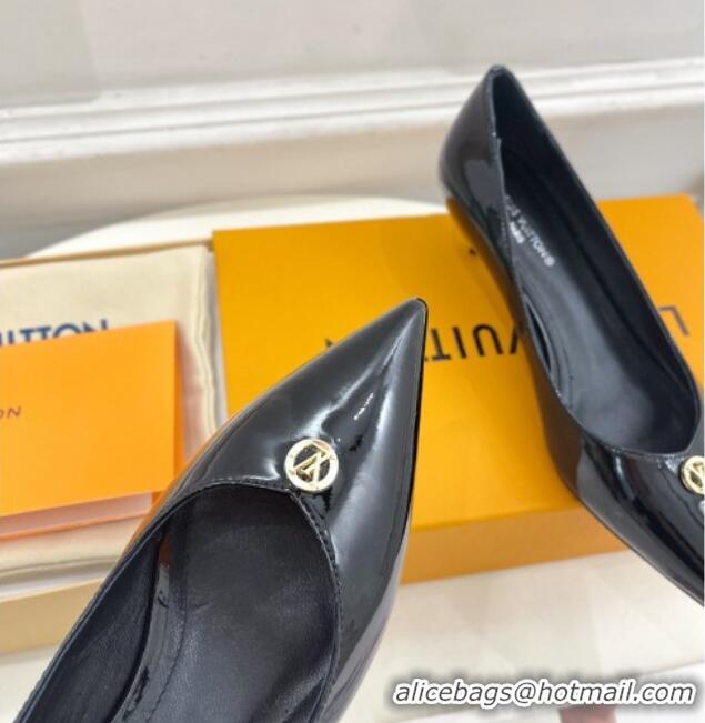 Good Looking Louis Vuitton Stellar Pumps 4cm in Patent Calf Leather Black 127016