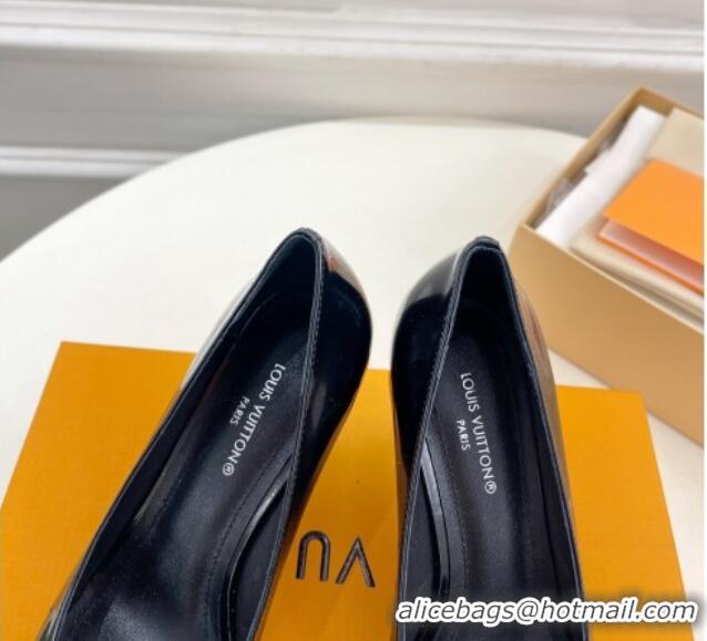 Grade Quality Louis Vuitton Stellar Pumps 7cm in Glazed Calf Leather Black 127019