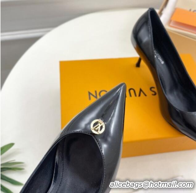 Grade Quality Louis Vuitton Stellar Pumps 7cm in Glazed Calf Leather Black 127019