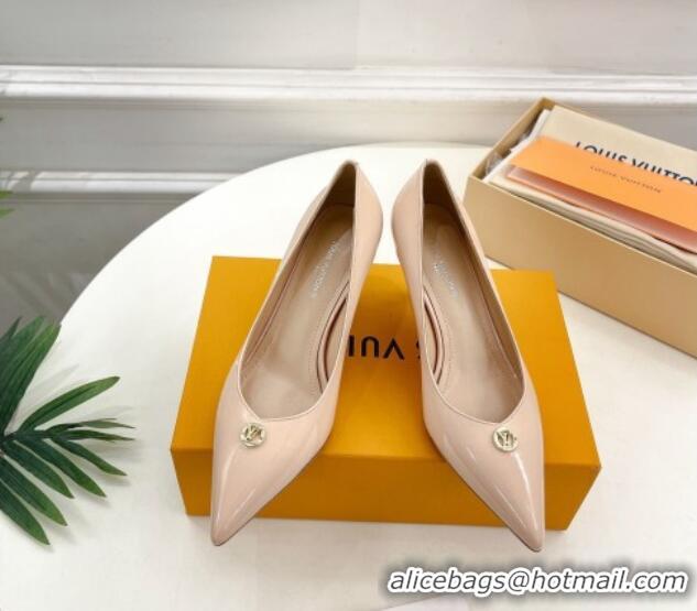 Best Grade Louis Vuitton Stellar Pumps 7cm in Patent Calf Leather Nude 127021