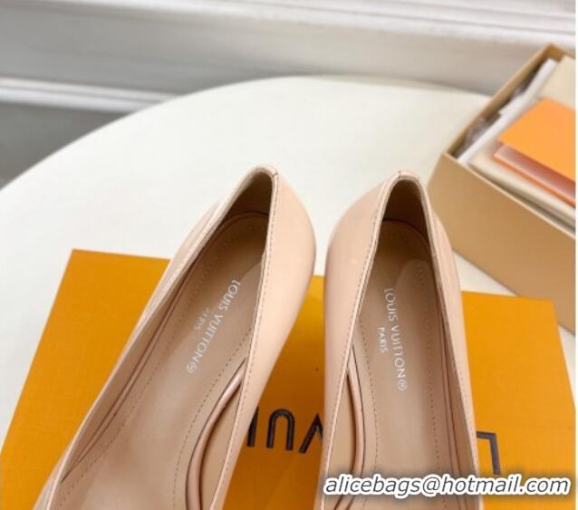 Best Grade Louis Vuitton Stellar Pumps 7cm in Patent Calf Leather Nude 127021