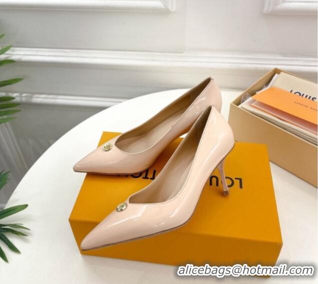 Best Grade Louis Vuitton Stellar Pumps 7cm in Patent Calf Leather Nude 127021