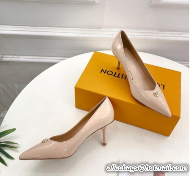 Best Grade Louis Vuitton Stellar Pumps 7cm in Patent Calf Leather Nude 127021