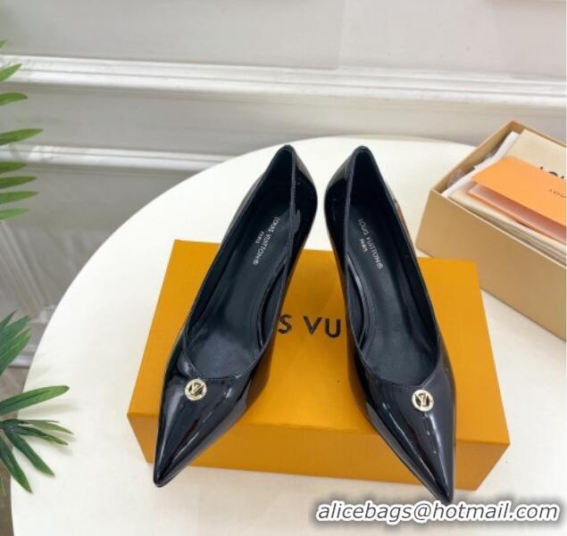 Low Cost Louis Vuitton Stellar Pumps 7cm in Patent Calf Leather Black 127023