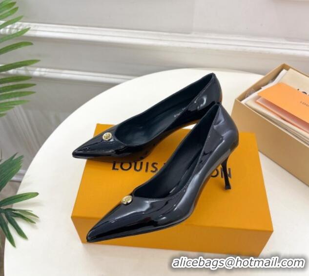 Low Cost Louis Vuitton Stellar Pumps 7cm in Patent Calf Leather Black 127023