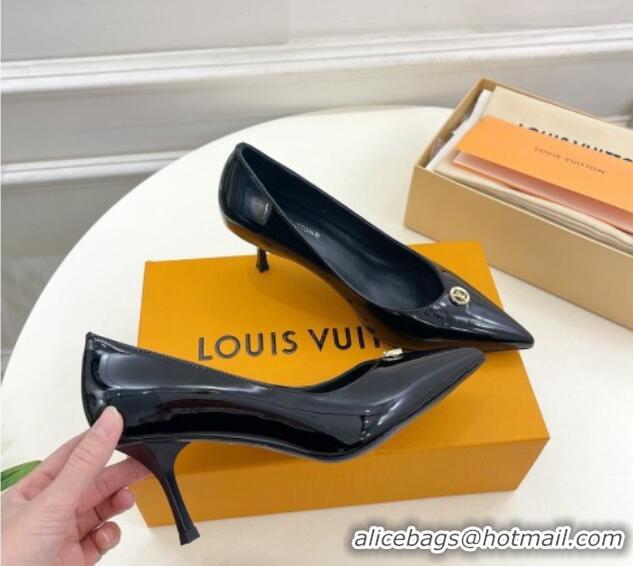 Low Cost Louis Vuitton Stellar Pumps 7cm in Patent Calf Leather Black 127023