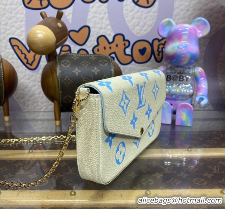 Buy Fashionable Louis Vuitton Felicie Pochette M83025 Latte White& Candy Blue