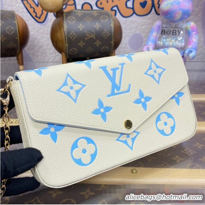 Buy Fashionable Louis Vuitton Felicie Pochette M83025 Latte White& Candy Blue