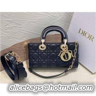 Trendy Design Dior Medium LADY D-JOY BAG Original Calfskin Leather 0540 Black