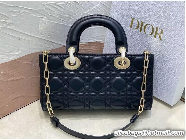 Trendy Design Dior Medium LADY D-JOY BAG Original Calfskin Leather 0540 Black