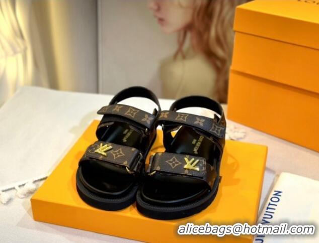 Grade Quality Louis Vuitton LV Sunset Flat Comfort Sandals in Patent Monogram Canvas 0127031