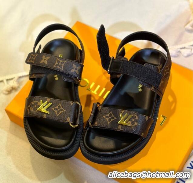 Grade Quality Louis Vuitton LV Sunset Flat Comfort Sandals in Patent Monogram Canvas 0127031