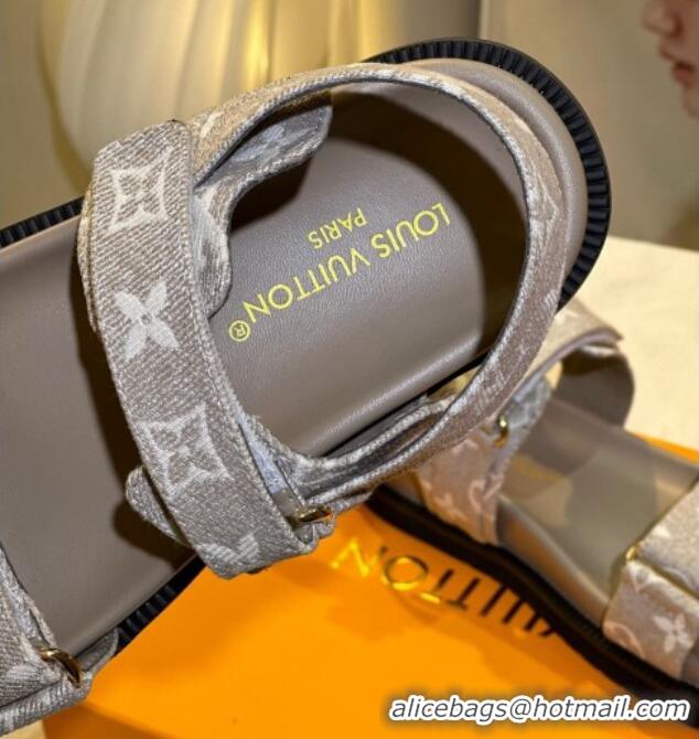 Perfect Louis Vuitton LV Sunset Flat Comfort Sandals in Beige Monogram Denim 127032