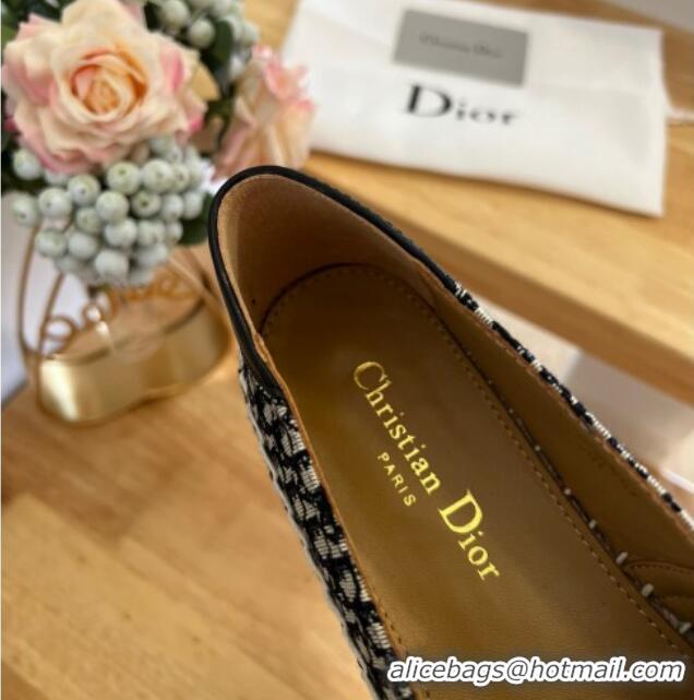 Unique Style Dior Flat Espadrilles in Denim Embroidery Blue 125090