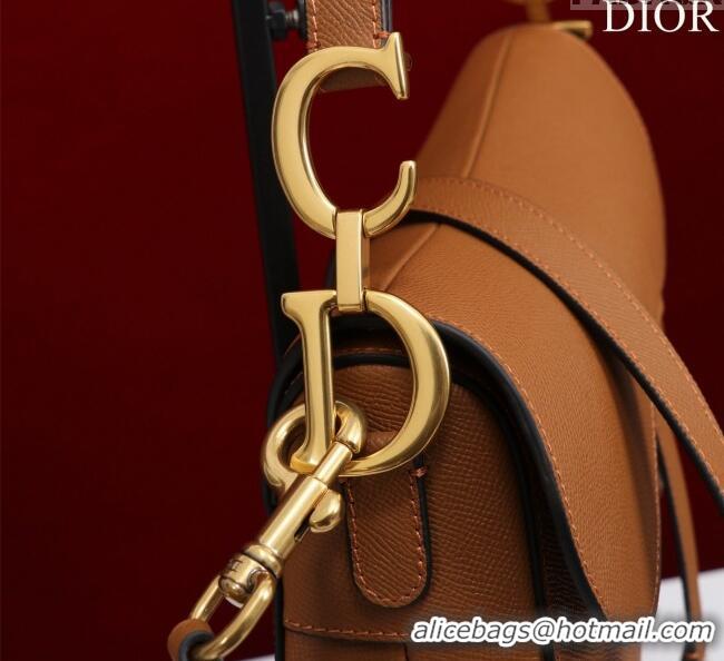 Super Quality Dior Mini/Medium Saddle Bag with Strap in Grained Calfskin M0455C Brown 2023