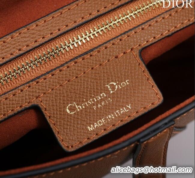 Super Quality Dior Mini/Medium Saddle Bag with Strap in Grained Calfskin M0455C Brown 2023