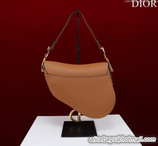 Super Quality Dior Mini/Medium Saddle Bag with Strap in Grained Calfskin M0455C Brown 2023