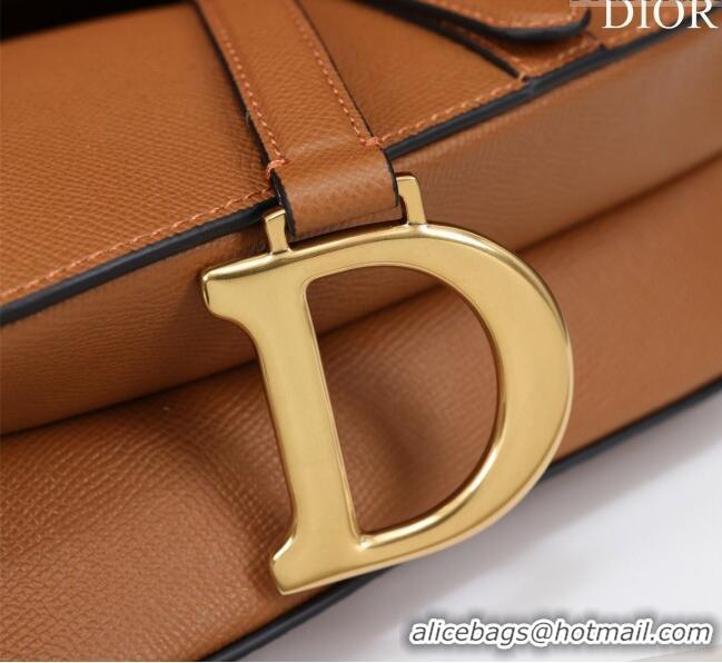 Super Quality Dior Mini/Medium Saddle Bag with Strap in Grained Calfskin M0455C Brown 2023