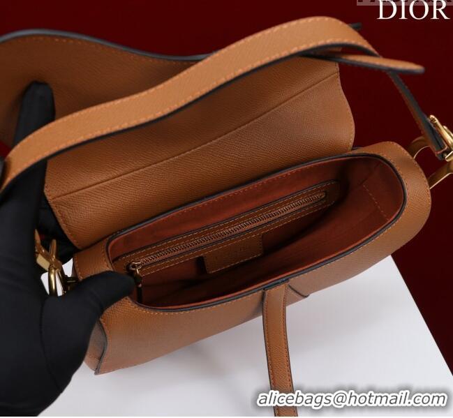 Super Quality Dior Mini/Medium Saddle Bag with Strap in Grained Calfskin M0455C Brown 2023