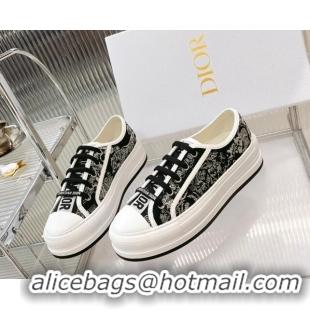 Low Price Dior Walk'n'Dior Platform Sneakers in Black Toile de Jouy Embroidered Cotton 0126017