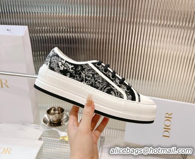 Low Price Dior Walk'n'Dior Platform Sneakers in Black Toile de Jouy Embroidered Cotton 0126017