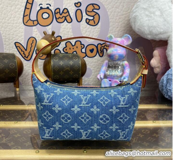 Traditional Discount Louis Vuitton Hills Pochette M82949 Denim Blue