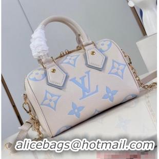 Famous Brand Louis Vuitton Speedy Bandouliere 20 M46397 Beige&Light blue