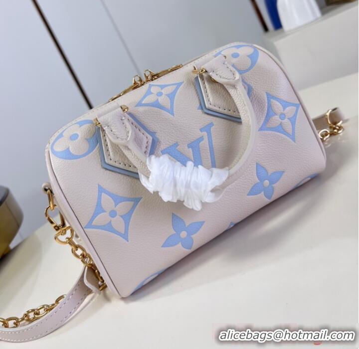 Famous Brand Louis Vuitton Speedy Bandouliere 20 M46397 Beige&Light blue