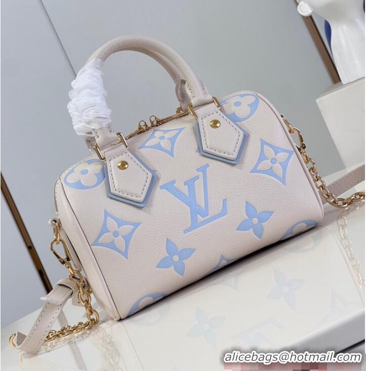 Famous Brand Louis Vuitton Speedy Bandouliere 20 M46397 Beige&Light blue